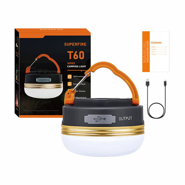 Superfire Campinglamp  T60-A, 2,5W