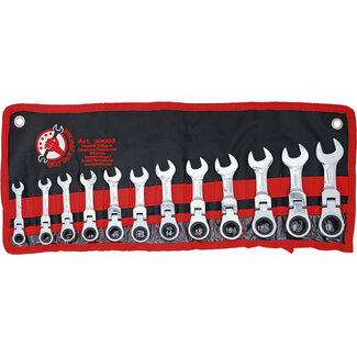BGS Do it yourself Ratelring-steeksleutelset extra kort 8 - 19 mm 12 delig