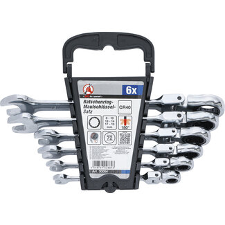 BGS Do it yourself Ratelring-steeksleutelset flexibele koppen 8 - 19 mm 6 delig