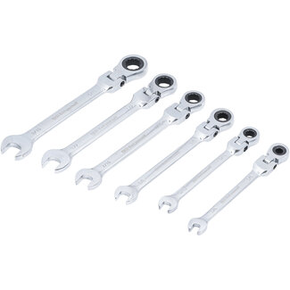 BGS Do it yourself Ratelring-steeksleutelset flexibele koppen inch 1/4" - 9/16" 6 delig