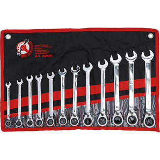 BGS Do it yourself Ratelring-steeksleutelset omschakelbaar 8 - 19 mm 12 delig