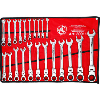 BGS Do it yourself Ratelring-steeksleutelset flexibele koppen 6 - 32 mm 22 delig