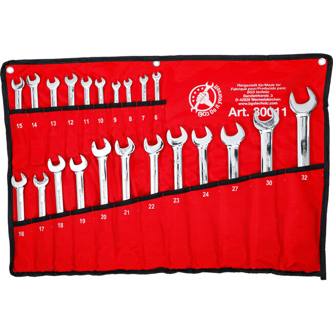 BGS Ratelring-steeksleutelset flexibele koppen 6 - 32 mm 22 delig