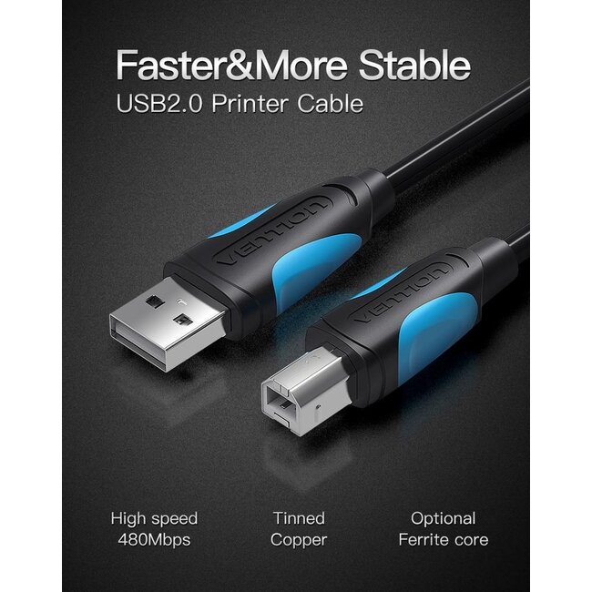 Vention Printerkabel USB 2.0 A naar USB-B VAS-A16-B100 1 meter