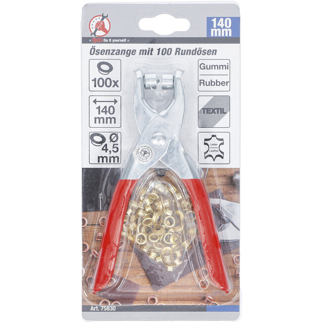 BGS Oogjestang met 100 ronde oogjes 4,5 mm