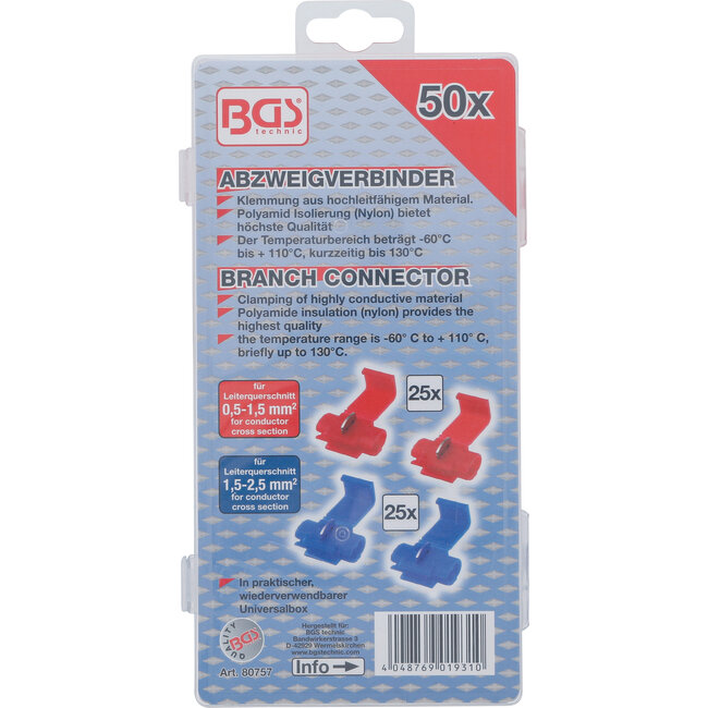 BGS Assortiment kabelsplitsers 50 delig