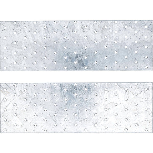 BGS Assortiment stalen gaatjesstrippen 300 x 100 x 2 mm 2 delig