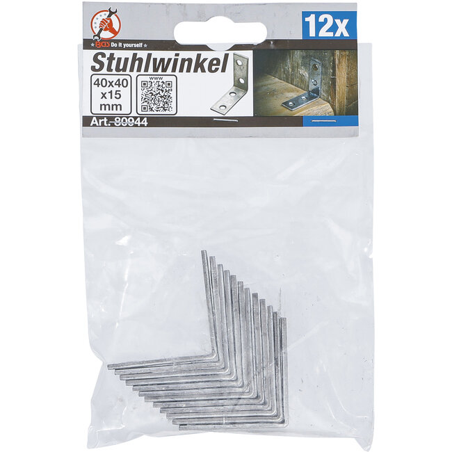 BGS Stoelhoekset 40 x 40 x 15 mm 12 delig