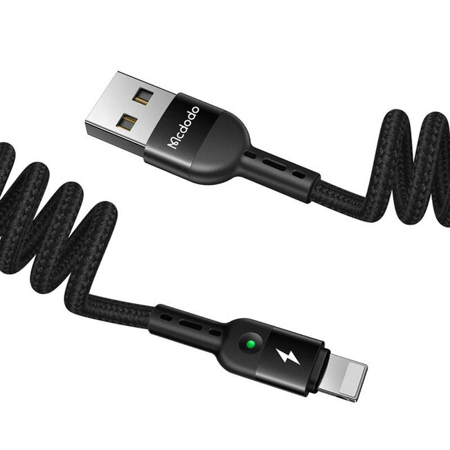 Mcdodo USB naar Lightning-kabel. krulsnoer, 1,8 meter