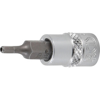 BGS technic Dopsleutelbit 1/4" binnenzeskant met boring 2,5 mm