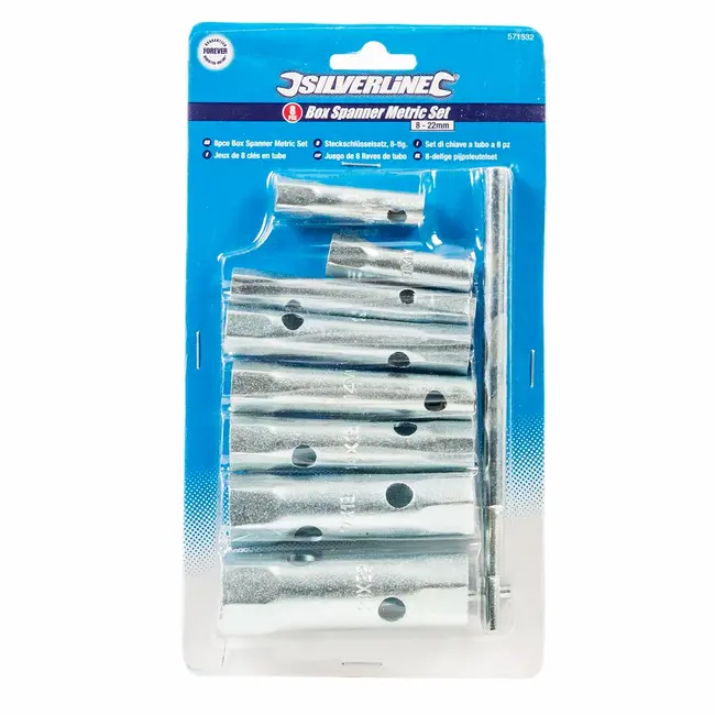 Silverline Metrische pijpsleutel set - 8 t/m 22 mm - 8 delig
