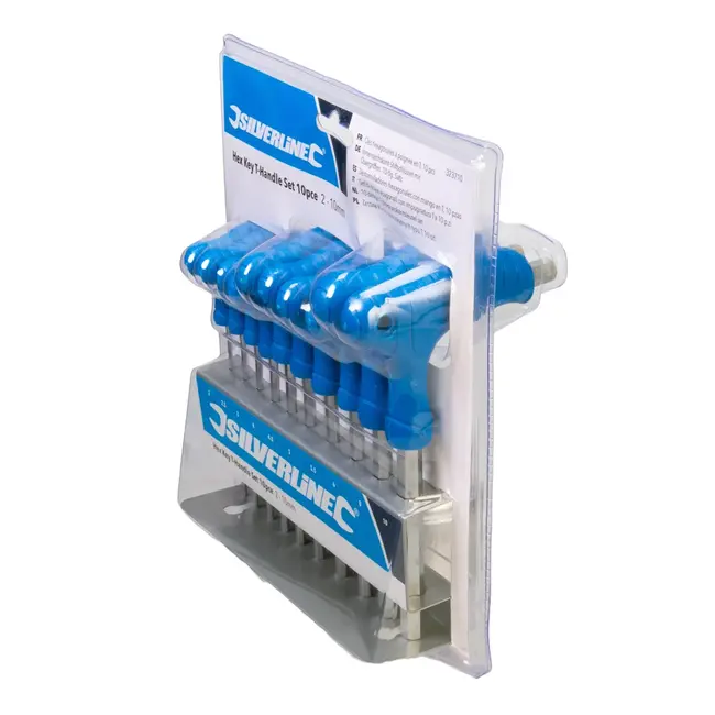 Silverline T-greep zeskantsleutel set - 2 t/m 10 mm - 10 delig