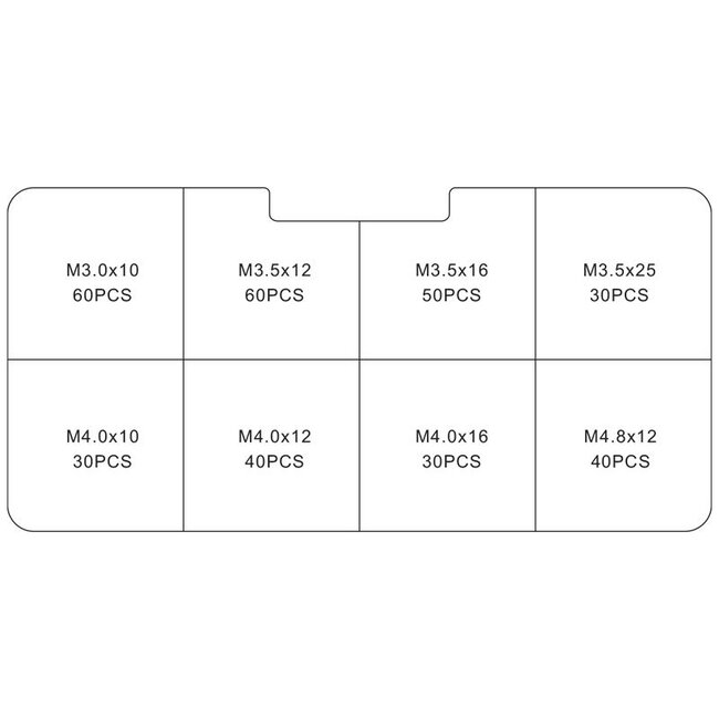 Topgear Parkers assortiment - zwart - 340 delig