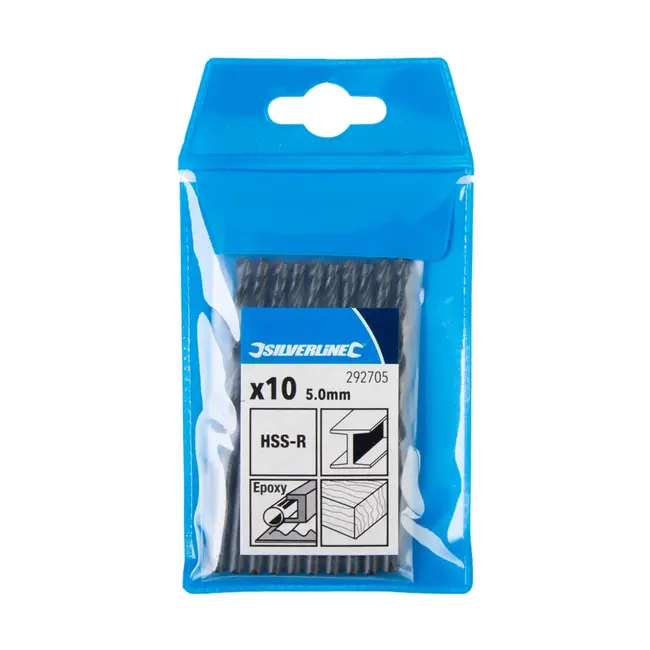 Silverline Metaalboor - 5 mm - HSS-R staal - 10 stuks