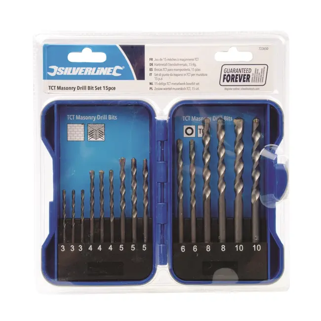 Silverline Metselwerk boorset - 3 t/m 10 mm - TCT - 15-delig