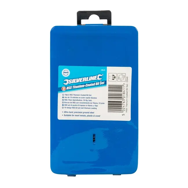 Silverline Metaalborenset - 1 t/m 10 mm - HSS met titanium coating - 19 delig