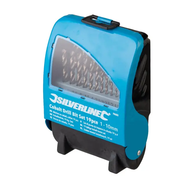Silverline Metaalborenset - 1 t/m 10 mm - kobalt - 19-delig