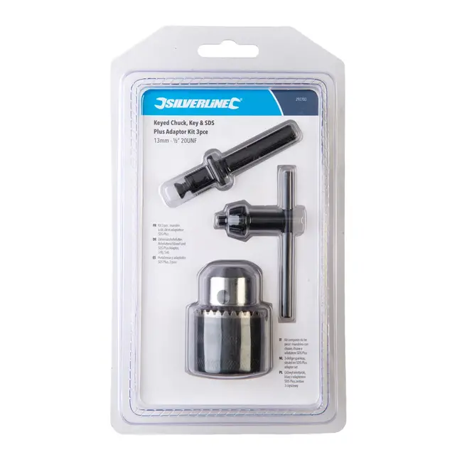 Silverline Spankop, sleutel en SDS-Plus adapter set 13 mm
