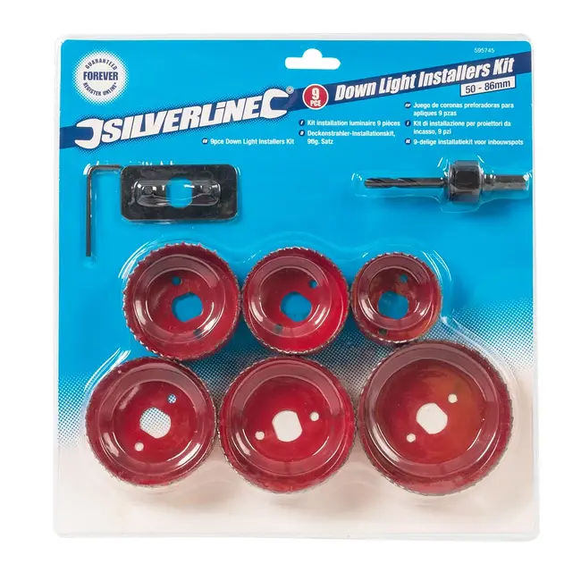 Silverline Inbouwspot installatie kit - 50 t/m 86 mm - 9-delig