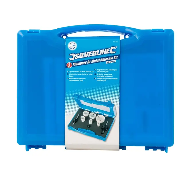 Silverline Loodgieters bimetalen gatenzaag set - 19 t/m 57 mm - 9-delig