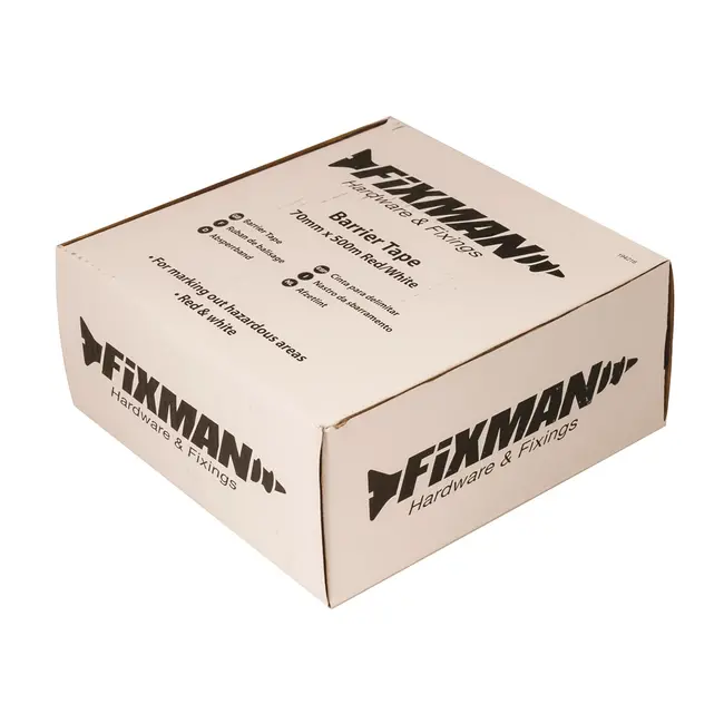 Fixman Afzetlint - rood/wit - 70 mm x 500 meter