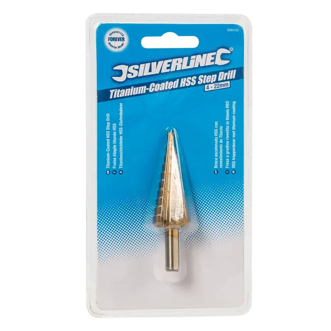 Silverline HSS trappenboor met titanium coating 4 - 22 mm