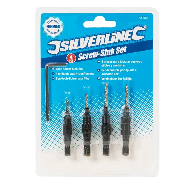 Silverline Verzinkboor set 4 delig
