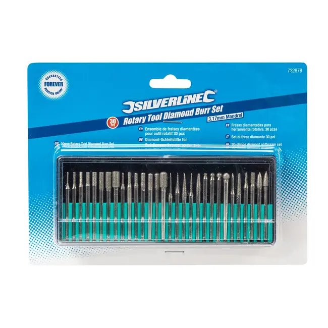 Silverline Slijpstenen set - 3,17 mm spandoorn - 30 delig