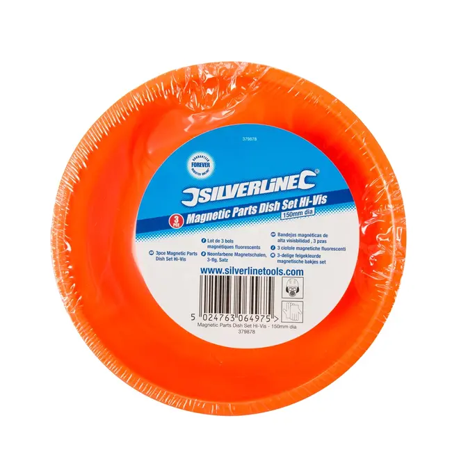 Silverline Felgekleurde magnetische bakjes - 150 mm - 3 delige set
