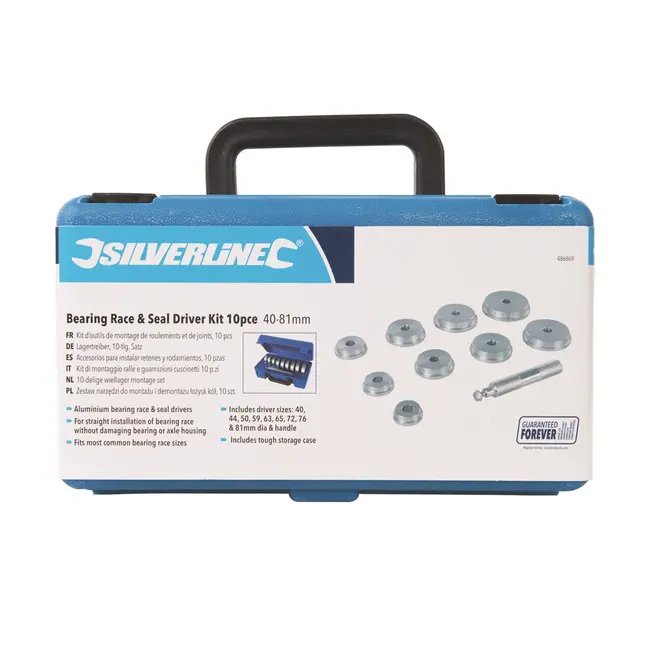 Silverline Wiellager montage set - 40 t/m 81 mm - 10 delig
