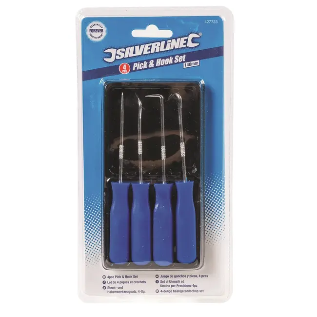 Silverline Haken set - 140 mm - 4 delig