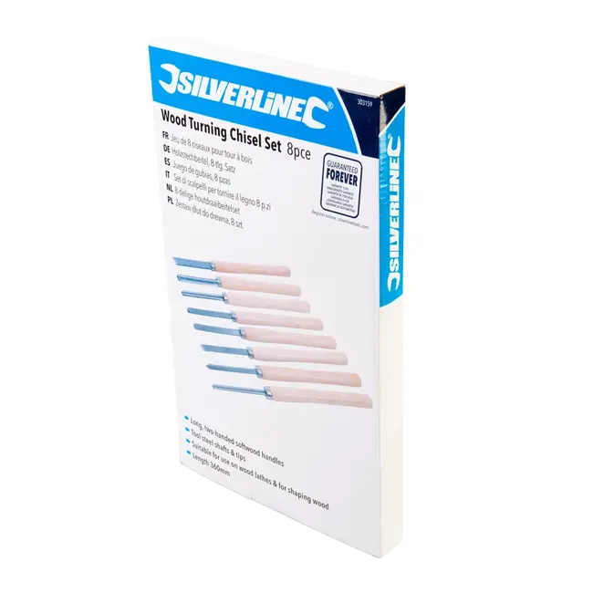 Silverline Houtdraaibeitelset - 8 delig