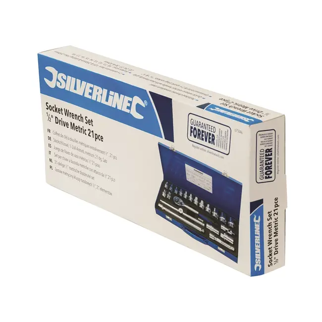 Silverline Dopsleutel set - metrisch - 1/2" - 21 delig