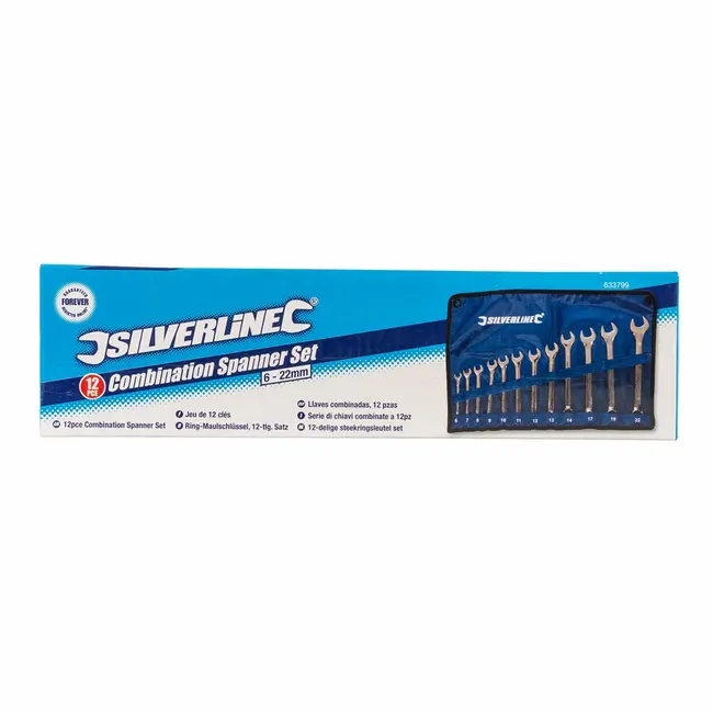 Silverline Steekringsleutelset - 6 t/m 22 mm - 12 delig