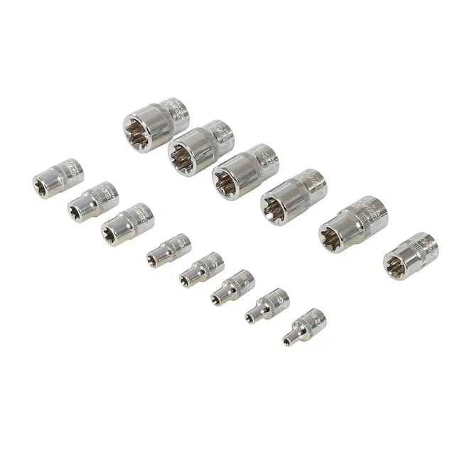 Silverline Doppen set E-Torx - E4 t/m E24 - 14 delig