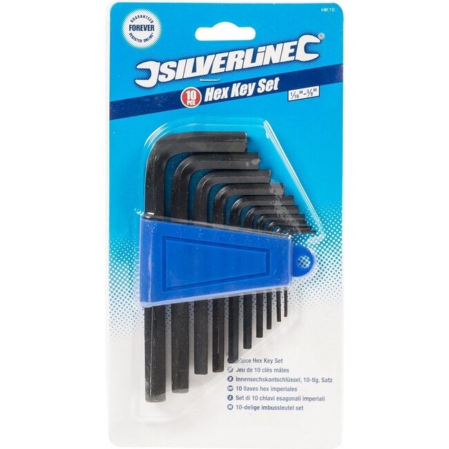Silverline Zeskantsleutel set - 1/16" t/m 3/8" - 10 delig