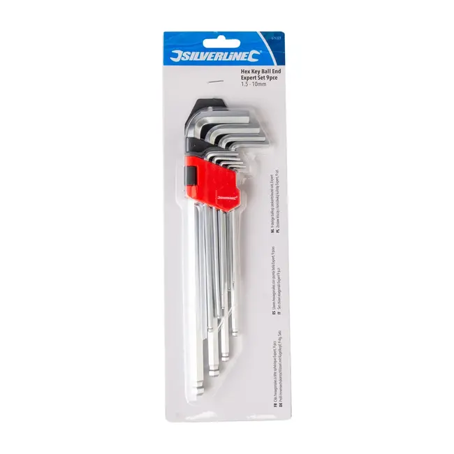 Silverline Balkop zeskantsleutel set expert - 1,5 t/m 10 mm - 9 delig