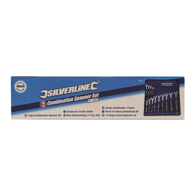 Silverline Steekringsleutelset - 1/4" t/m 1-1/4" - 14 delig