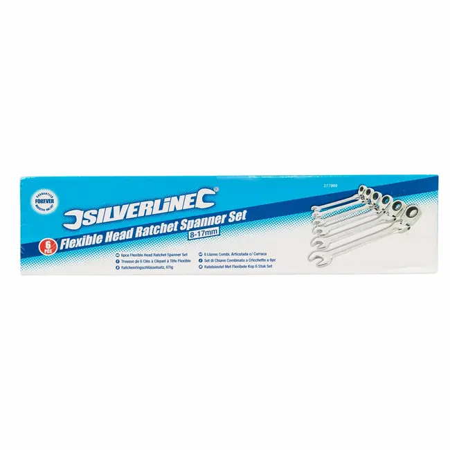 Silverline Steekringratelsleutel set flexibel - 8 t/m 17 mm - 6 delig