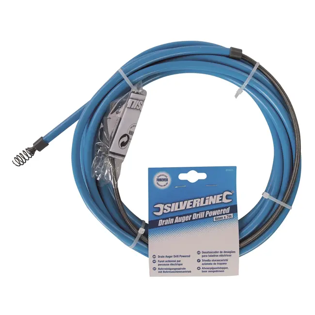 Silverline Afvoerpijpontstopper, booraangedreven 6 mm x 7 meter