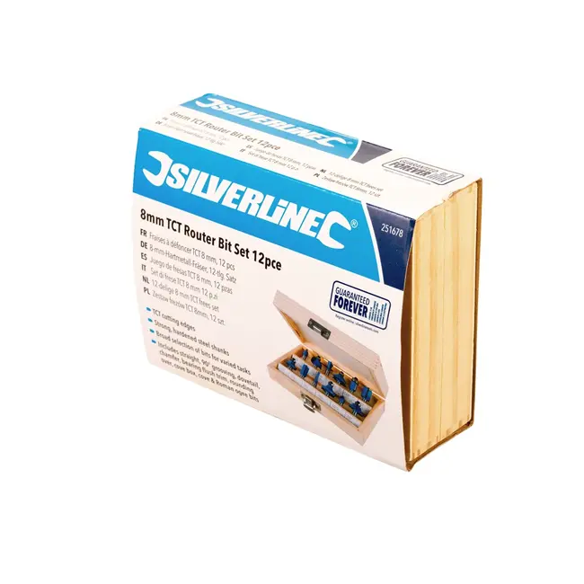 Silverline TCT freesbit set - schacht 8 mm - 12 delig