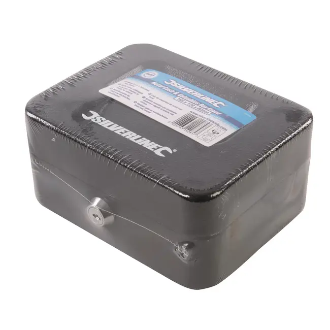 Silverline Metalen geld en kostbaarheden kluis met sleutel - 165 x 128 x 80 mm