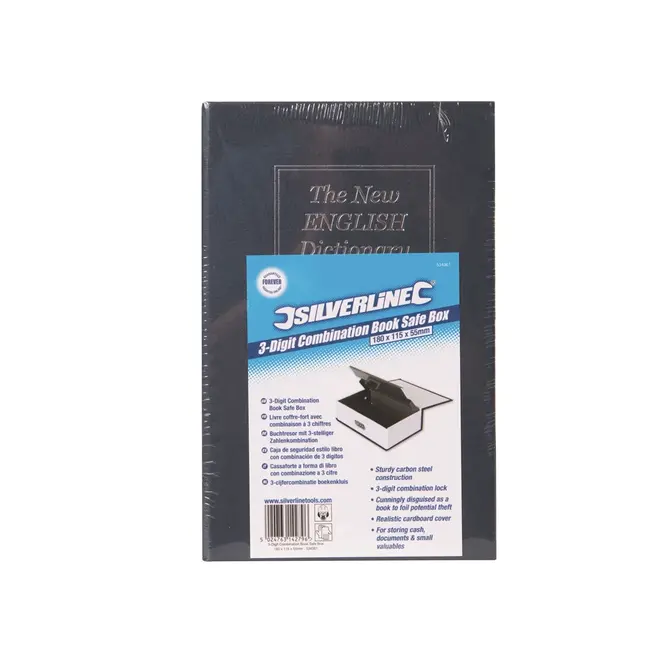 Silverline Boekkluis - 3 cijferig cijferslot - 180 x 115 x 55 mm