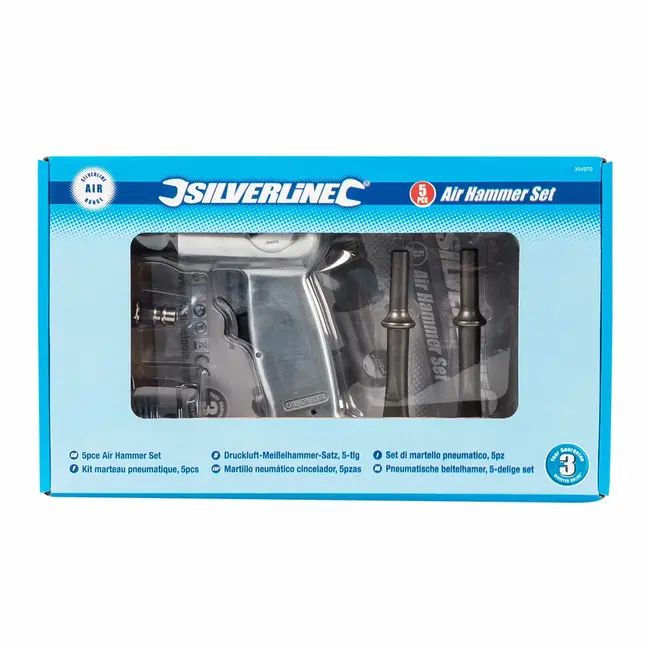 Silverline Pneumatische beitelhamer set - 5 delig