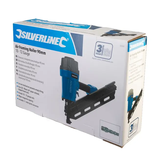 Silverline Pneumatische tacker, 90 mm 10-12-gauge