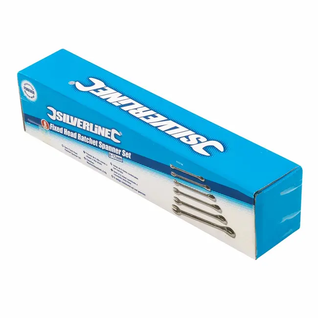Silverline 6 delige vaste steek-ringratelsleutel set 8 - 17 mm