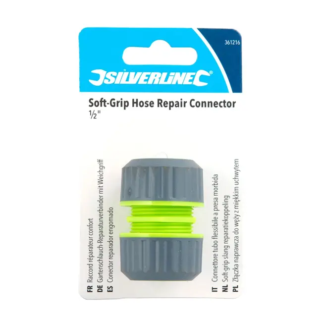 Silverline Soft-grip slang reparatiekoppeling 1/2"