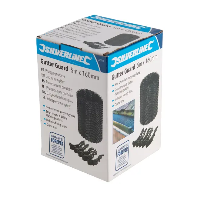 Silverline Dakgoot beschermgaas 5 meter x 160 mm