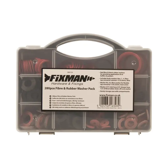 Fixman Vezel en rubberen afdichtingsring assortiment 280 delig