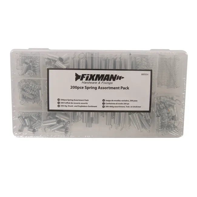 Fixman Trek- en drukveer assortiment 200 delig